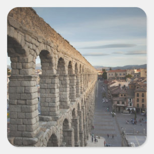 Town view over Plaza Azoguejo & El Acueducto Square Sticker