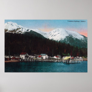 Town View with DocksTenakee Springs, AK Poster