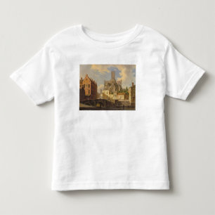 Town View with Figure fishing in a Canal Toddler T-Shirt
