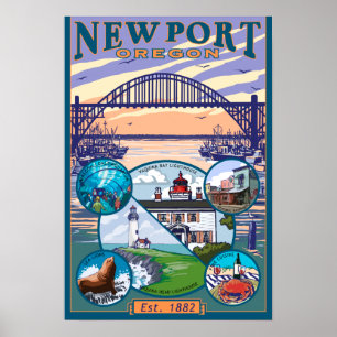 Town Views - Newport, Oregon Poster
