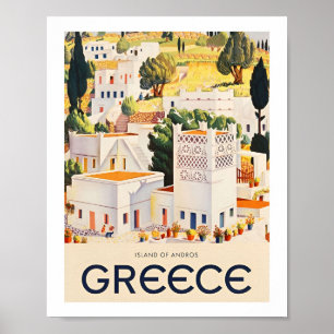 Town Vintage Greece Travel Posters