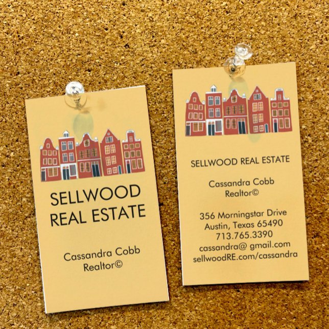 Townhouse Modern Real Estate Broker Agent Realtor  Business Card (Creator Uploaded)
