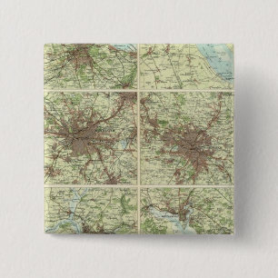 Towns of England & Scotland on a uniform scale 15 Cm Square Badge