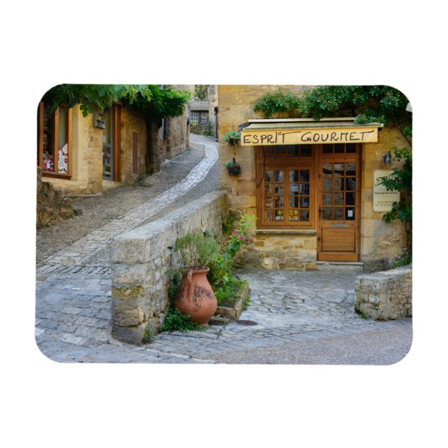 Townscape in Dordogne, France rectangular magnet (Horizontal)
