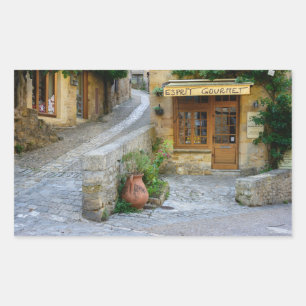 Townscape in Dordogne, France rectangular sticker