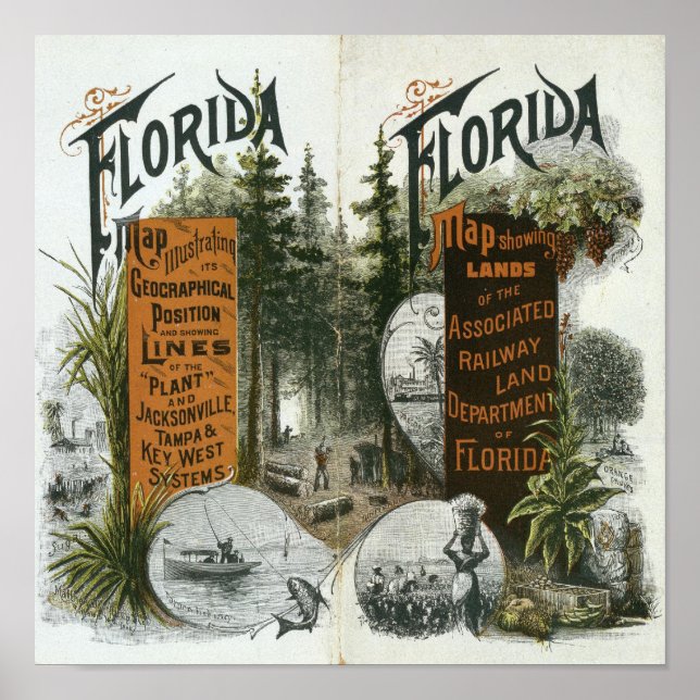 Township Map, Florida Poster (Front)