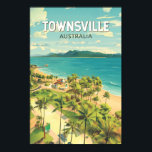 Townsville Australia Travel Art Vintage Poster<br><div class="desc">Townsville retro vector travel design. Townsville is a coastal city in northeastern Queensland,  Australia.</div>