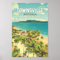 Townsville Australia Travel Art Vintage