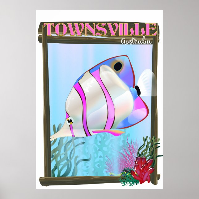 Townsville Australia Tropical fish travel poster (Front)