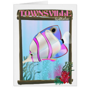 Townsville Australia Tropical fish travel poster