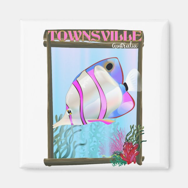 Townsville Australia Tropical fish travel poster Magnet (Front)