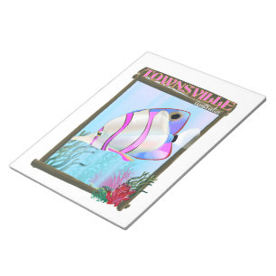 Townsville Australia Tropical fish travel poster Notepad