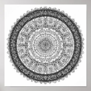 Toxic Beauty Fractal Rust Mandala Template Poster