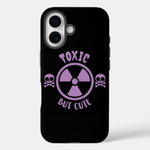 Toxic But Cute Warning Sign iPhone 16 Case