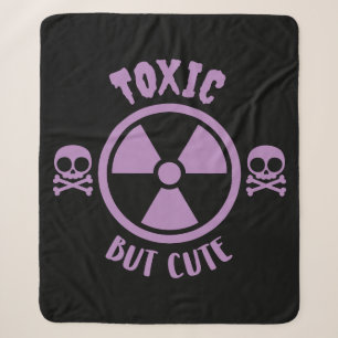 Toxic But Cute Warning Sign Sherpa Blanket