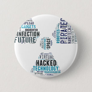 Toxic Cyberpunk Hacker 6 Cm Round Badge