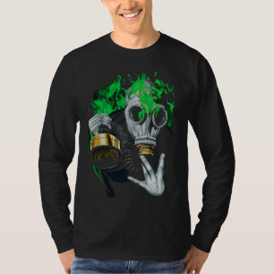 Toxic Gas Mask: Neon Flames T-Shirt