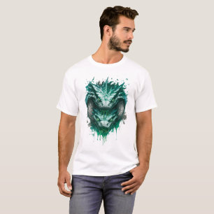Toxic Green Snake Watercolor Splatter T-Shirt