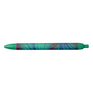 Toxic Jungle Feathers  Black Ink Pen