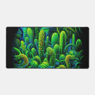 Toxic Jungle Neon Blacklight Design, Workstation Desk Mat