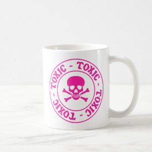 Toxic Pink Skull and Crossbones Coffee Mug