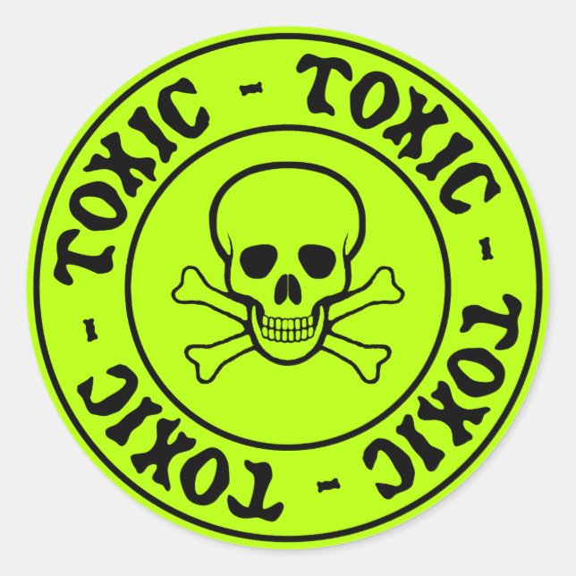 Toxic Skull and Crossbones Sticker (Front)