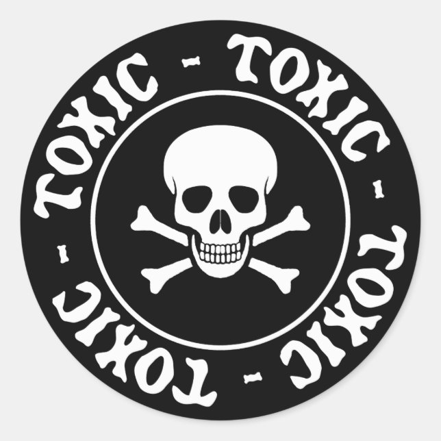 Toxic Skull and Crossbones Sticker (Front)