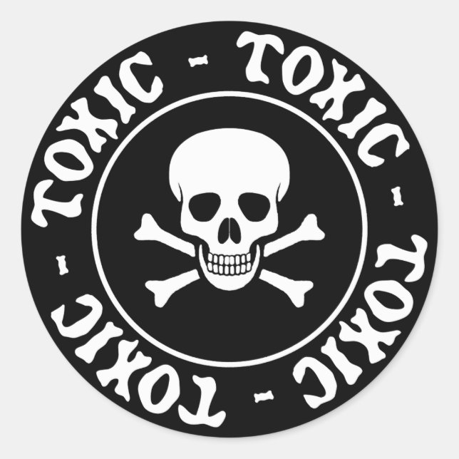 Toxic Skull Classic Round Sticker (Front)