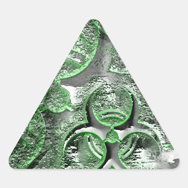 Toxic warning decals, biohazard sign, symbol triangle sticker (Front)
