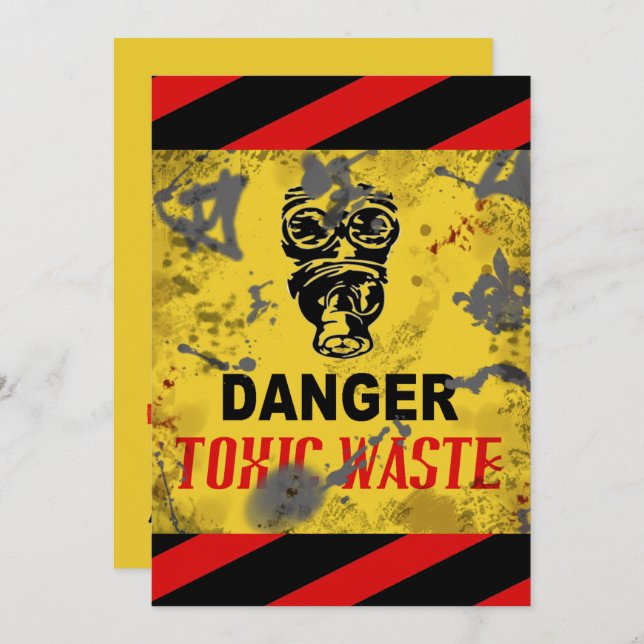 Toxic Waste Custom Halloween Invitation (Front/Back)