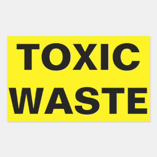 Toxic Waste Sign Rectangular Sticker