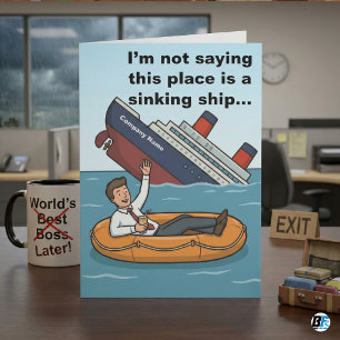 Toxic Workplace Escape Funny Quitting Job Congratu Card