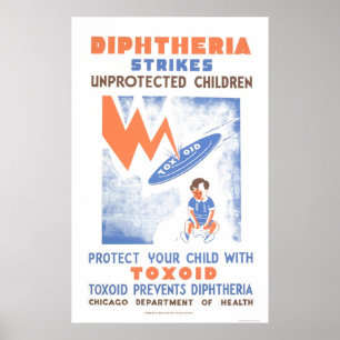 Toxoid Prevents Diptheria 1941 WPA Poster