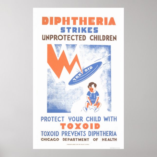Toxoid Prevents Diptheria 1941 WPA Poster (Front)