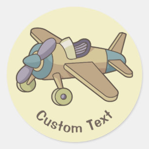 Toy Aeroplane Classic Round Sticker