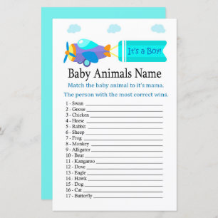 Toy Aircraft Baby Animals Name Game