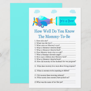 Toy Aircraft How well do you know baby shower game