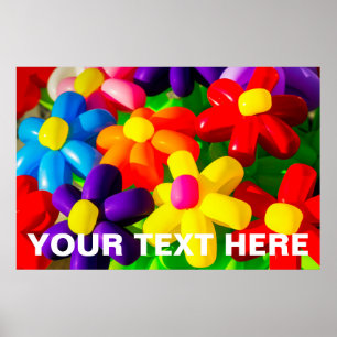 Toy Balloon Flowers Poster