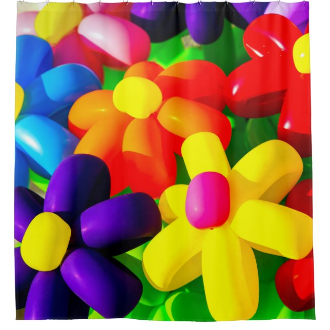 Toy Balloon Flowers Shower Curtain (Front)