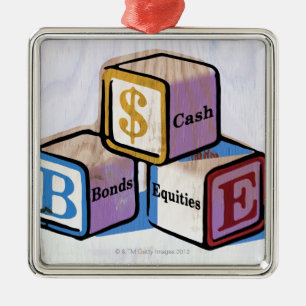 Toy Blocks Metal Tree Decoration