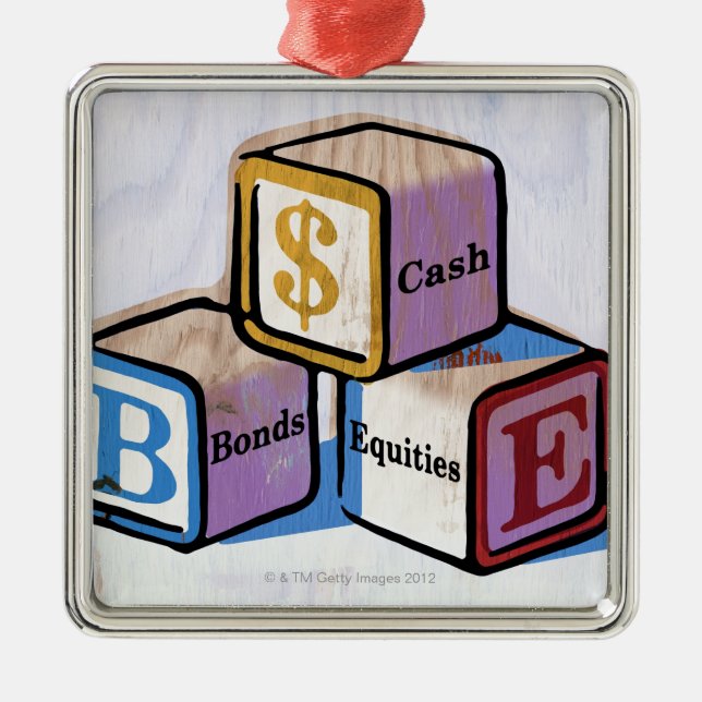 Toy Blocks Metal Tree Decoration (Front)