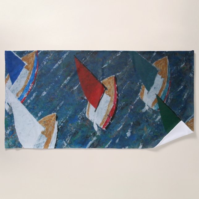 Toy boats  beach towel (Front)