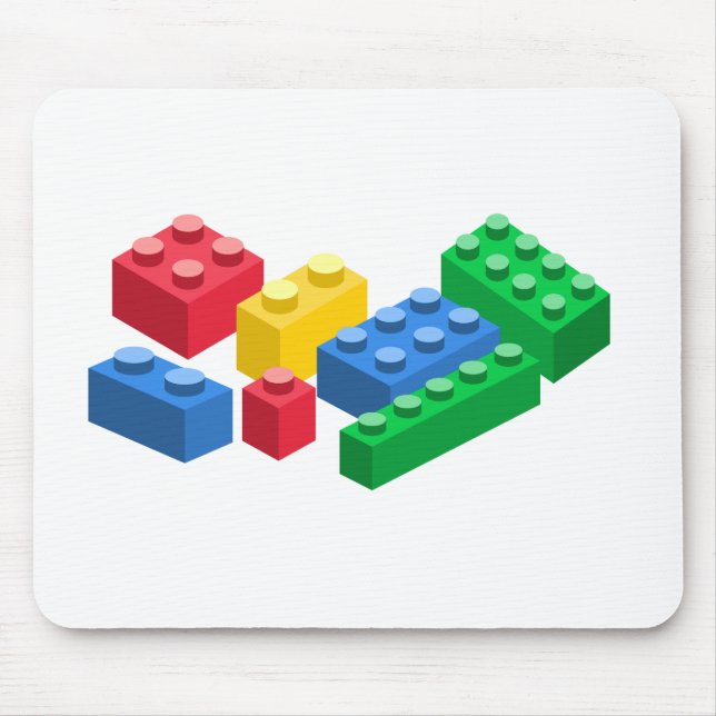 Toy building bricks colourful kids mouse pad (Front)