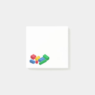 Toy building bricks colourful kids post-it notes