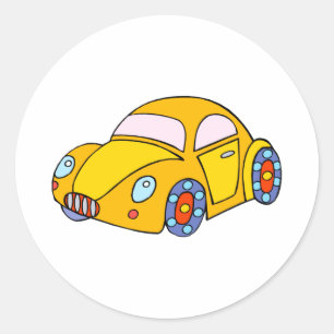 Toy Car Classic Round Sticker