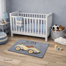 Toy Car on 3'x2' Baby Boy Nursery Decor