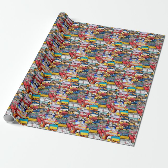Toy Cars Wrapping Paper (Unrolled)