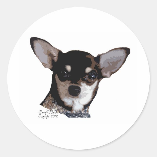 Toy Chihuahua Black and Tan Classic Round Sticker (Front)