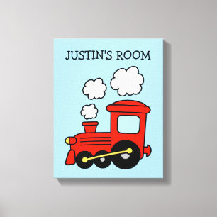 Toy choo choo train boy's nursery art canvas print