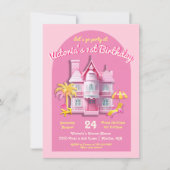 Toy Dream Doll House Pink Birthday Party Invitation (Front)